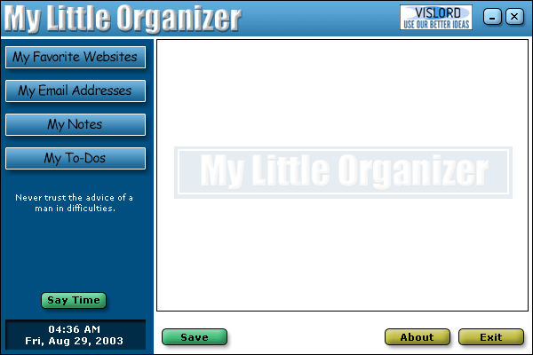 My Little Organizer Screenshot